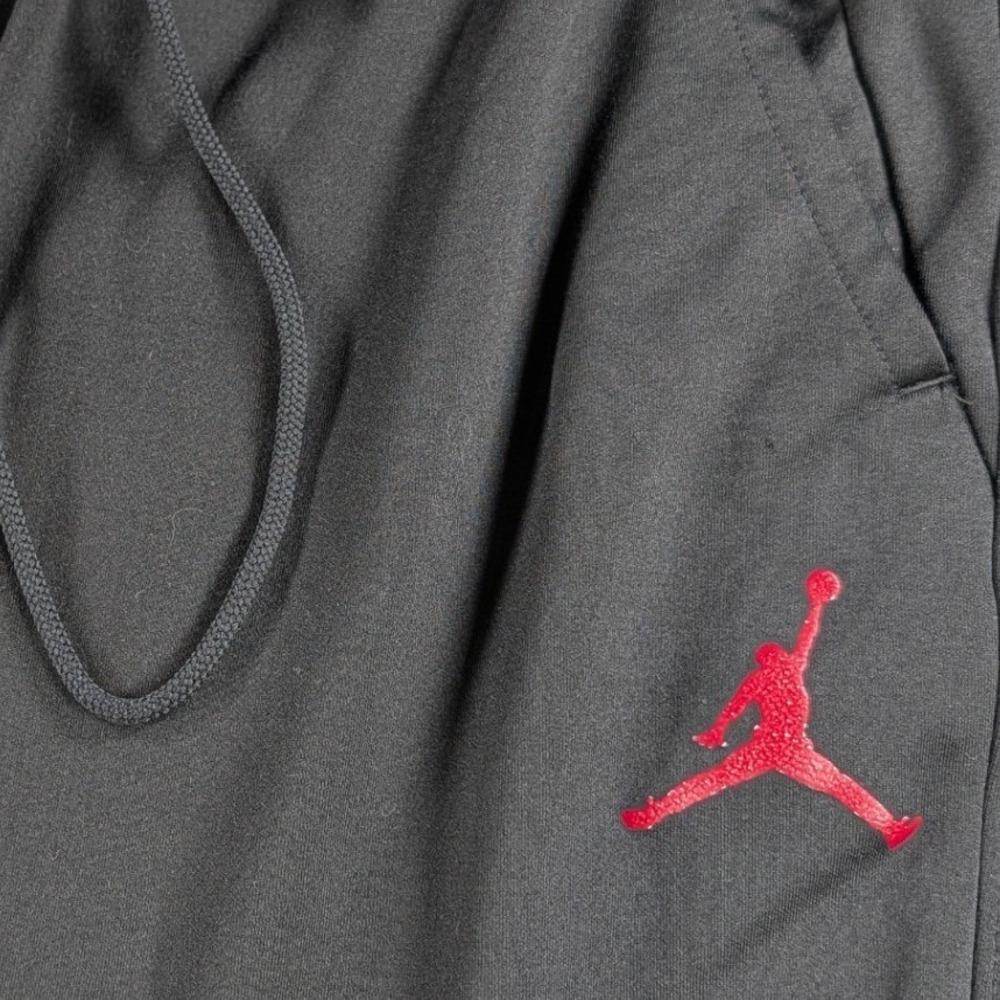 Jordan Therma-FIT Mens Joggers Black Red Jumpman Fleece Tapered Pants Size Large - Picture 4 of 8
